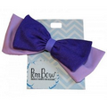 Pom Bow  Hair Bow - Lavender Fields